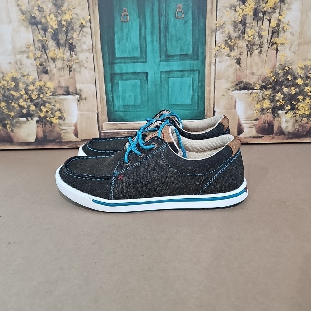 TWISTED X Women's Low Cut 7.5M Rubberized Brown/Turquoise Casual Sz 7.5 WCA0029)